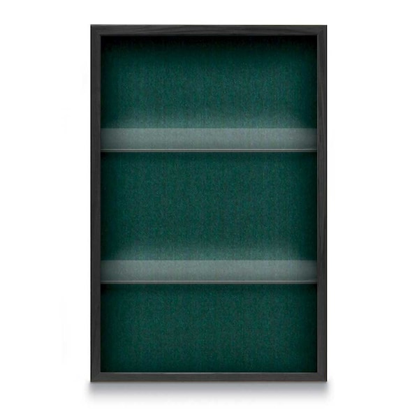Outdoor Enclosed Combo Board, 48"x36", Satin Frame/White Porc & Pearl